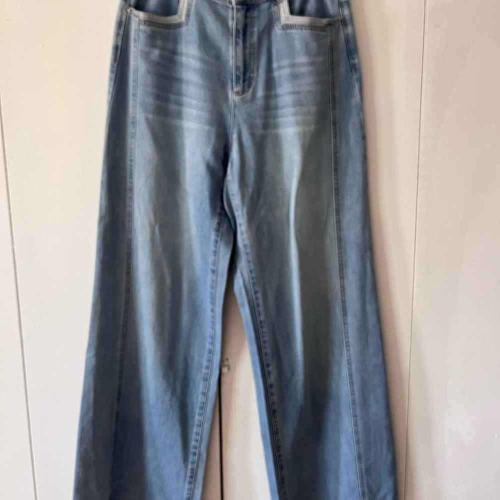Light Blue Women’s Jeans - Classic Wide Leg Fit